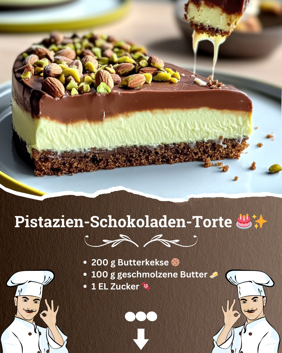 Die Torte ist sooo lecker dass alle nach dem Rezept fragen, Pistazien-Schokoladen-Torte voll lecker!