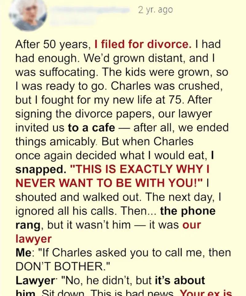 After 50 Years of Marriage, I Asked for a Divorce, Then His Letter Broke My Heart