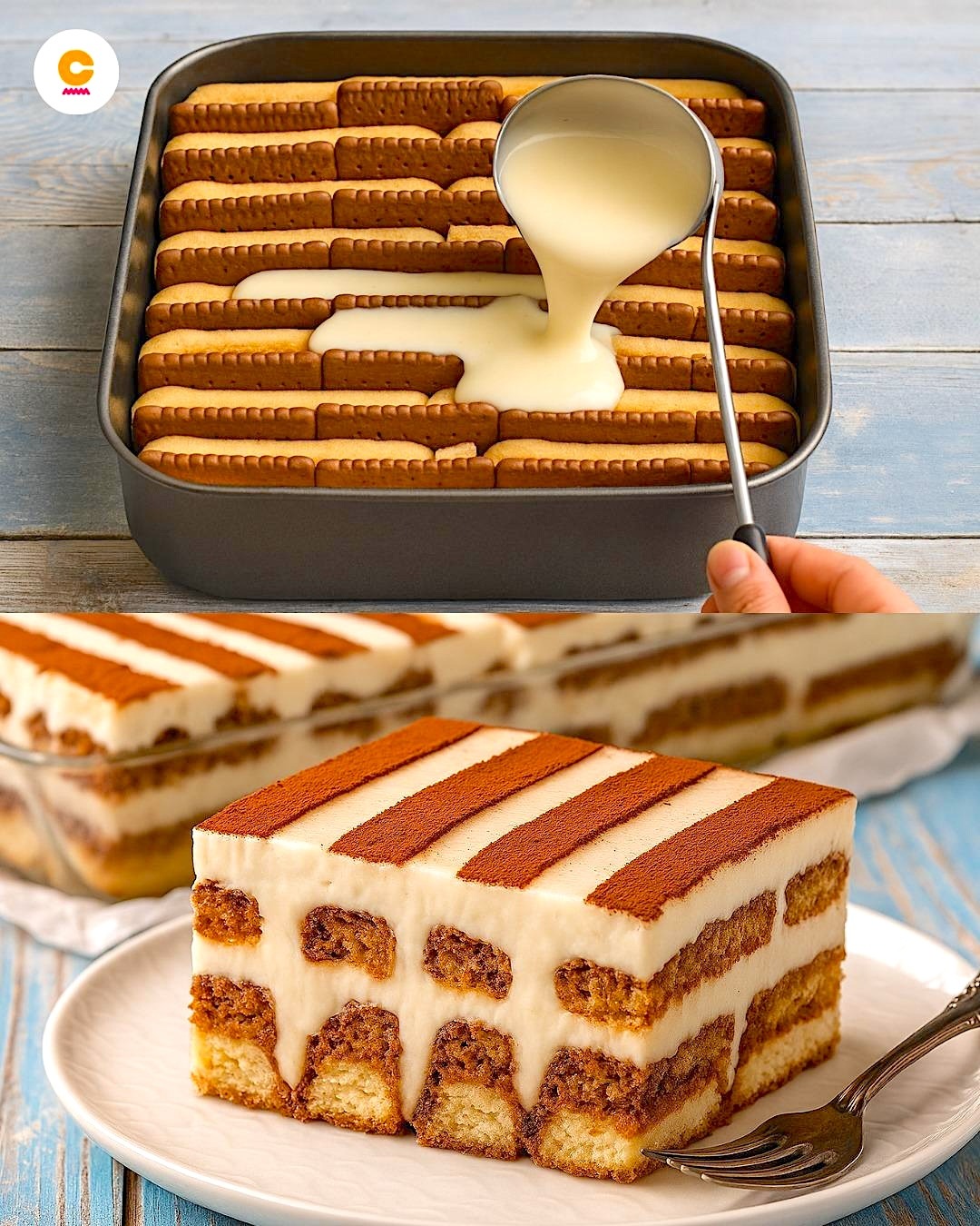 No Bake Tiled Biscuit Cake With Vanilla Pudding  read more on: https://www.cookist.com/no-bake-tiled-biscuit-cake-with-vanilla-pudding/p1/ https://www.cookist.com/