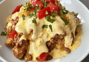 Gyros-Nudelauflauf mit Käsekruste – Herzhaft, cremig und einfach gemacht!