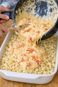 Pour this 1 decadent mix over macaroni into a baking dish for a special-occasion treat that’s dangerously satisfying