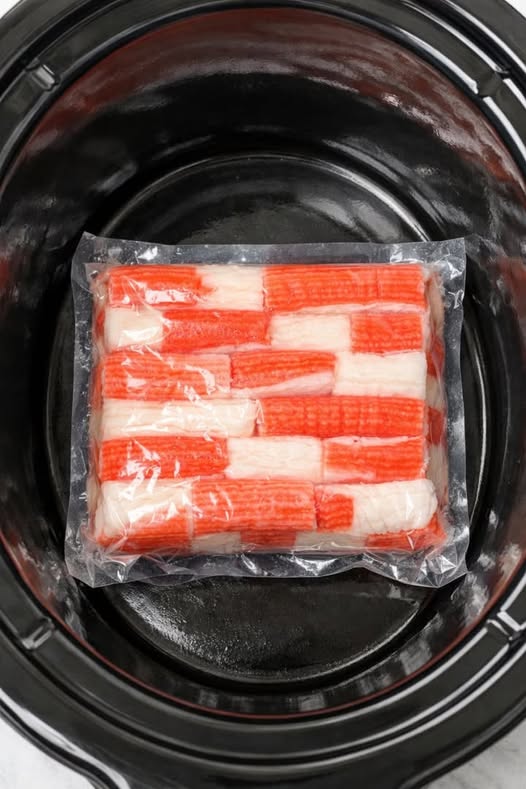 Toss a whole block of imitation crab in the crock with 3 simple ingredients and you'll get a dinner so rich and comforting, your husband will be beggi