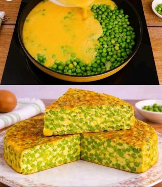 🍳🌱 Pea Frittata (easy, quick, and super fluffy 😍)